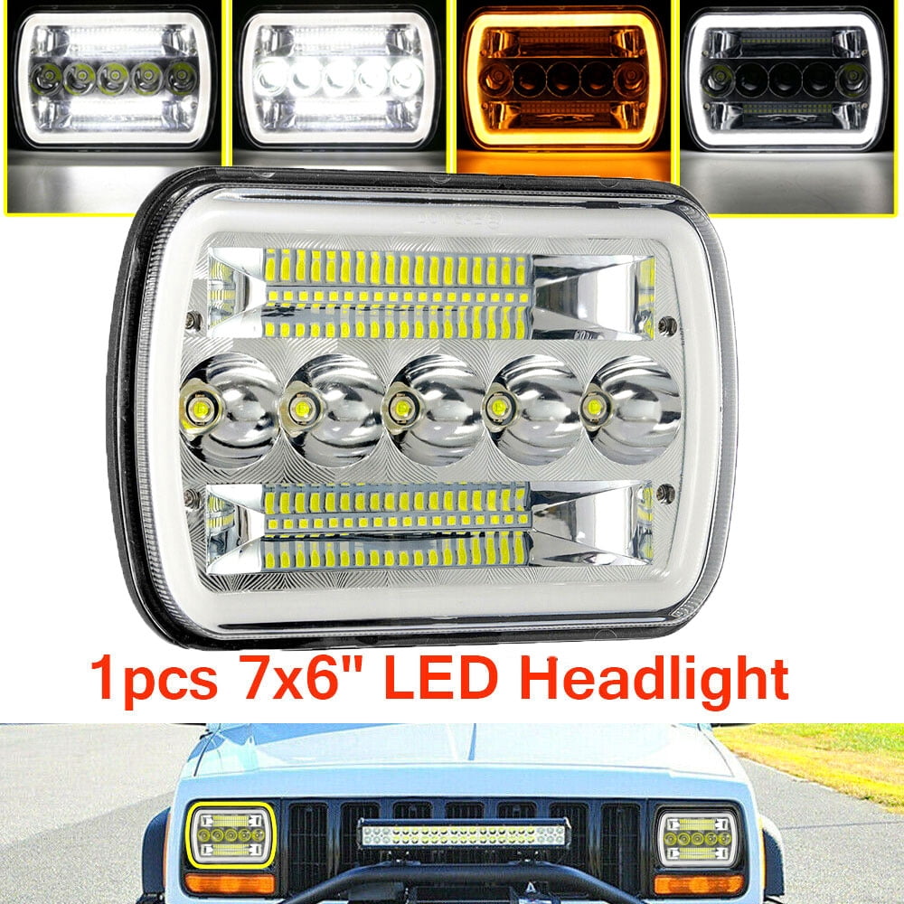1pcs For Freightliner MT-35 MT-45 MT-55 Step Van DOT 5x7" 7x6 LED Headlight High Low DRL