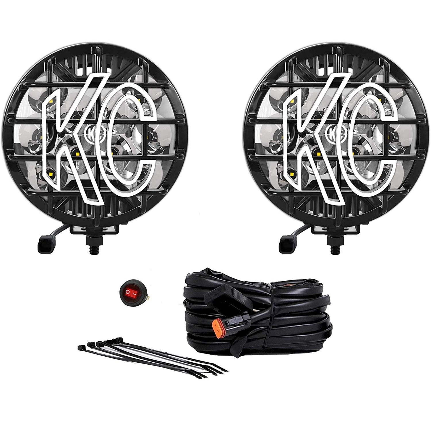 KC HiLiTES KC100 SlimLite Pro Bright Vehicle LED Pair Spot Beam Light System, 6"
