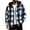 Blue, variant on Plaid Hooded Shirt Jacket Buffalo Check Button Front Casual Outerwear S-2XL
