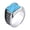 Blue, variant on Men Vintage Square Gemstone Signet Ring Stainless Steel Silver Plated Wide Grid CZ Band Gothic Hip Hop Punk Western Ethnic Finger Jewelry Green Size 9