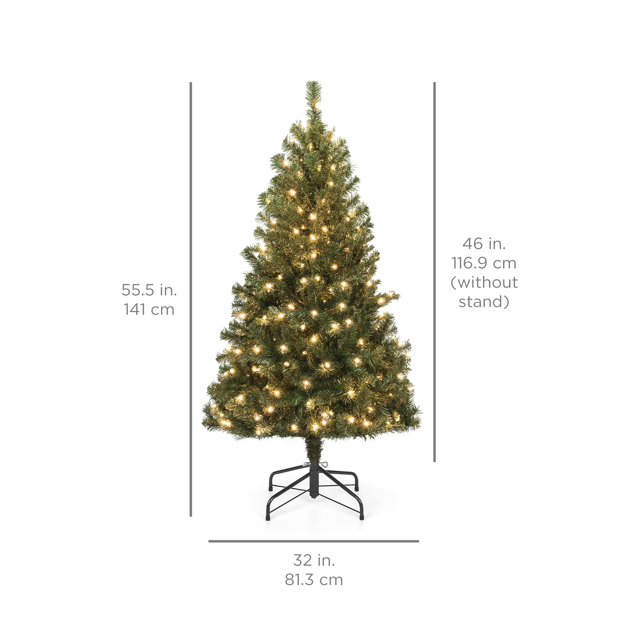 BCP 9ft Pre-Lit Spruce Hinged Artificial Christmas Tree w/ 900 Lights Stand