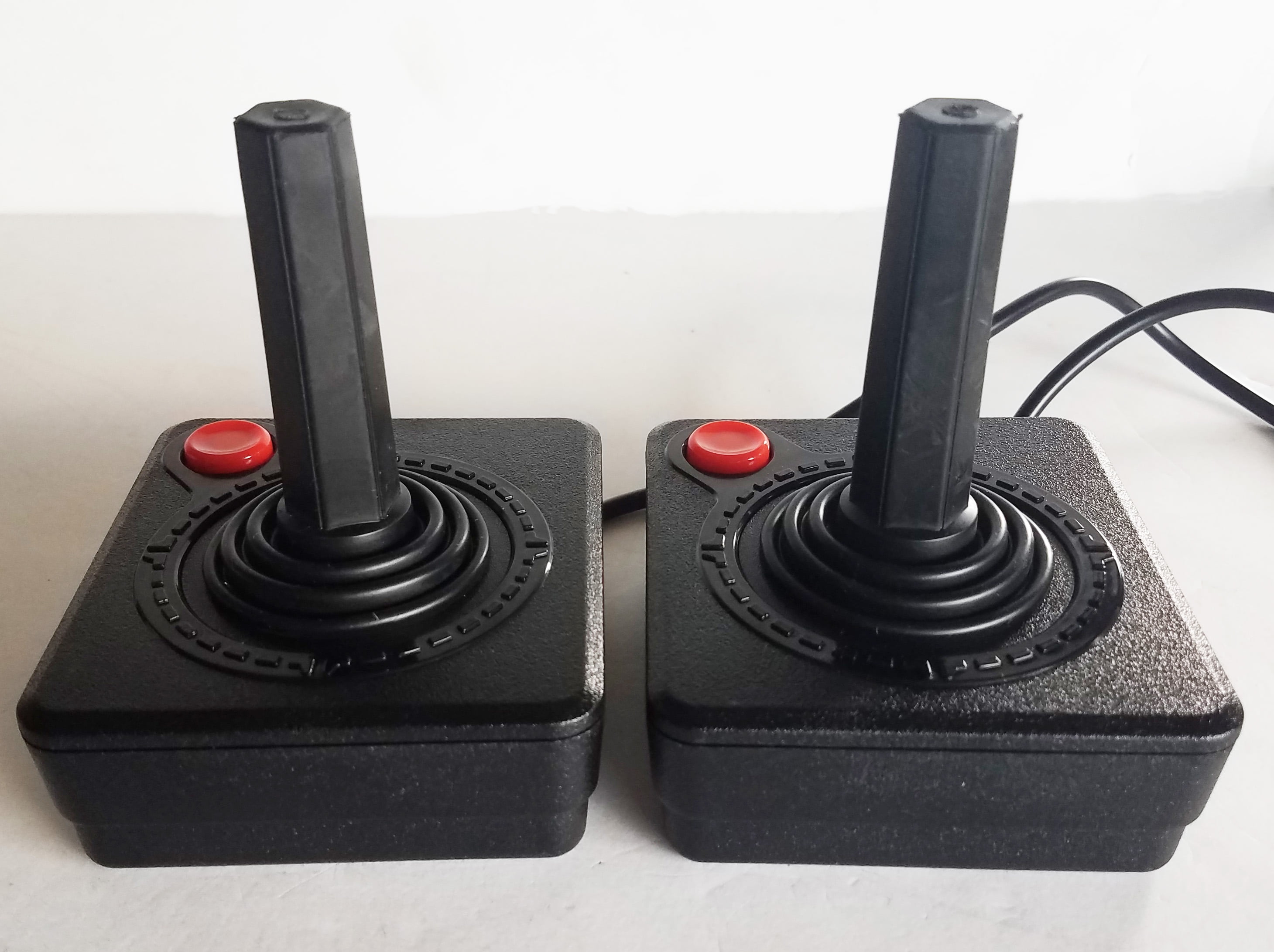 Two Red Button Joystick Controllers for Atari 2600, Atari 7800, and