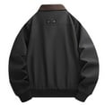 thumbnail image 4 of PiGOGI Men Light Jackets Windbreaker Spring Fall Lightweight Fleece Lined Jacket Casual Stylish Bomber Jacket with Pocket Black XL, 4 of 5