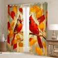 thumbnail image 2 of Homewish Christmas Red Bird Blackout Curtains Set of 2 (52x84 Each) for Teens, Orange Rustic Leaf Window Curtains, Happy New Year Curtains and Drapes, Blackout Curtains Home Decor, 2 of 6