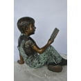 thumbnail image 5 of Nifao Young girl laying and reading book bronze statue – Home Office Decor Sculpture, 18"L x 9"W x 16"H, 5 of 11