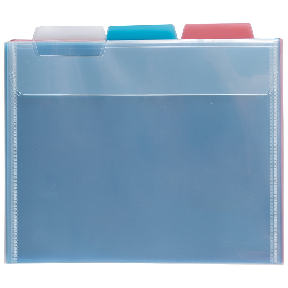 JAM Paper & Envelope Plastic File Folders, Letter Size, 9 x 11 1/2, Assorted Colors, 6/Pack