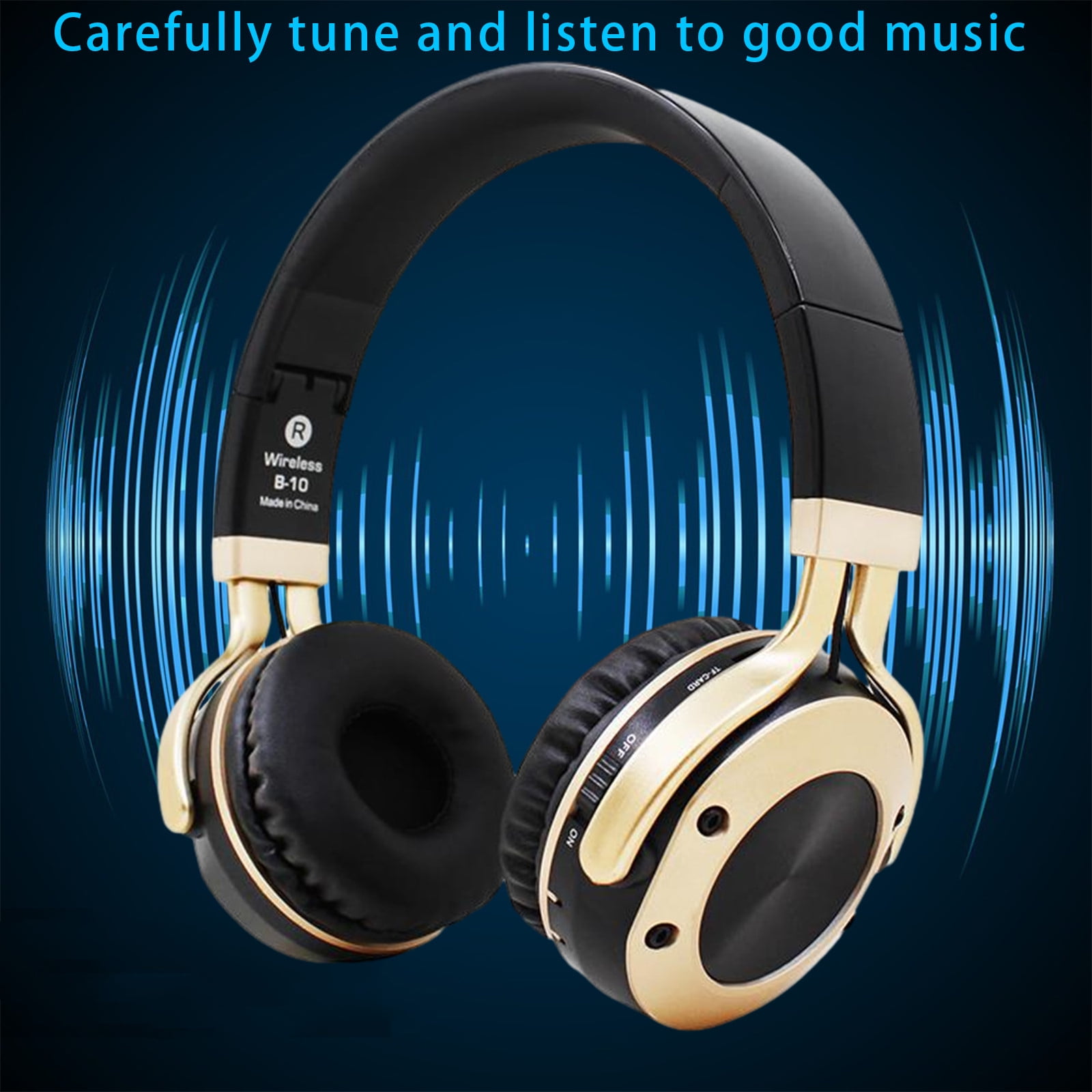 Wireless Earbuds Bluetooth Headphones 80hrs Playback Ear Buds Power Display with Noise Canceling Mic with Earhooks for Sports/Workout/Running(Gold)