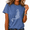 2-Blue, variant on Women's Elegant Leopard Line Art Graphic Washed T-Shirts Short Sleeve Crewneck Minimalist Animal Print Tops Casual Vintage Tees