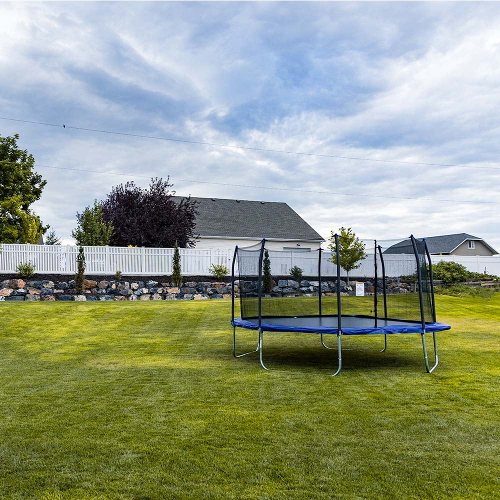 Skywalker Trampolines 14ft Square Trampoline with Enclosure – Blue