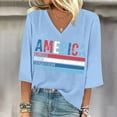 thumbnail image 4 of Ruyang 4Th of July Shirts Women's Independence Day Oversized T Shirts V Neck Tees Half Sleeve Comfy Cozy Cotton Tunic Tops, 4 of 4