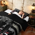 thumbnail image 4 of Manfei Retro Camo US Flag Twin Comforter Sets, Patriotic Soldier Silhouette Bedding Set, Red, Black Reversible 2 Pieces, 1 Comforter and 1 Pillowcase, 4 of 6