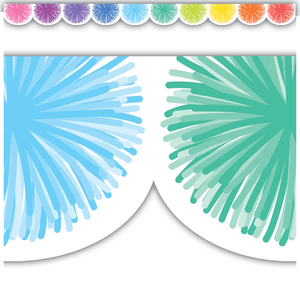 Colorful Poms Scalloped Die-Cut Border Trim [TCR6919]
