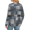 thumbnail image 4 of Nokdvo Woman Sweatshirt Trendy Plaid Crewneck Pullover Long Sleeve Casual Loose Fit Tops,Gray M, 4 of 5