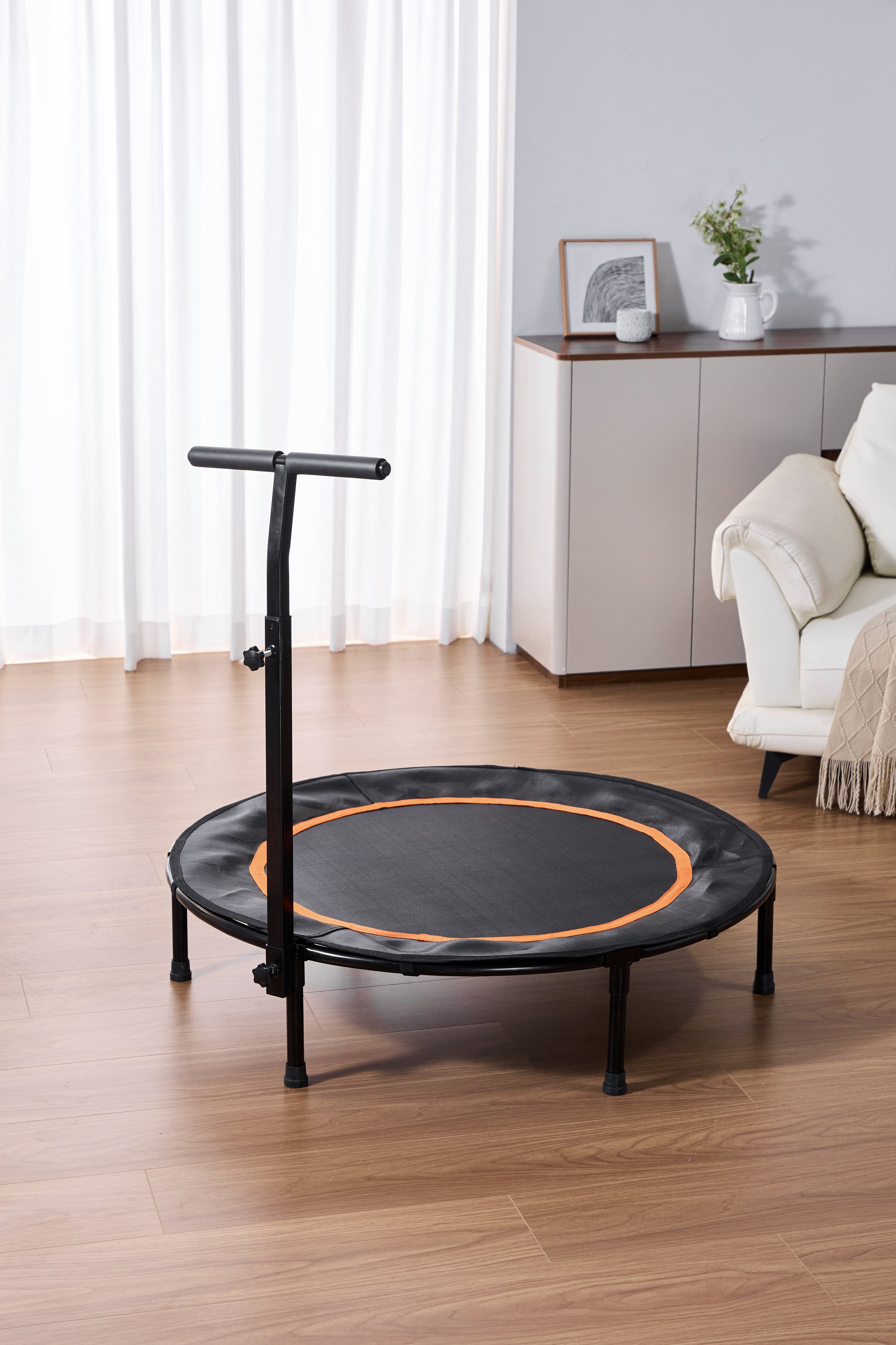 JumpKing 40-Inch Fitness Trampoline with T-Shaped Handlebar – Compact, Stable, and Built for Exercise