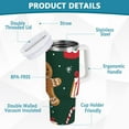 thumbnail image 2 of Yayeee 40oz Double-Wall Insulated Stainless Steel Tumbler with Handle Bottle, Green Christmas Gingerbread, 2 of 8