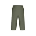 thumbnail image 4 of Casual Pants for Men, Mens Casual Capri Pants Elastic Waist Lightweight Breathable Lounge Loose Fit Cropped Pants Beach Vacation Shorts Army Green XL, 4 of 7