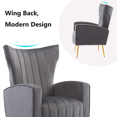 thumbnail image 6 of Luccalily Velvet Wing Back Accent Chair, Upholstered Armchair with Metal Gold Legs for Living Room, Ergonomic Design Single Sofa for Bedroom, Office, 6 of 7