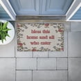 thumbnail image 5 of Retro Bless This Home Florals Outdoor Door Mat, design by Lil' Rue, 18"x30", 5 of 9