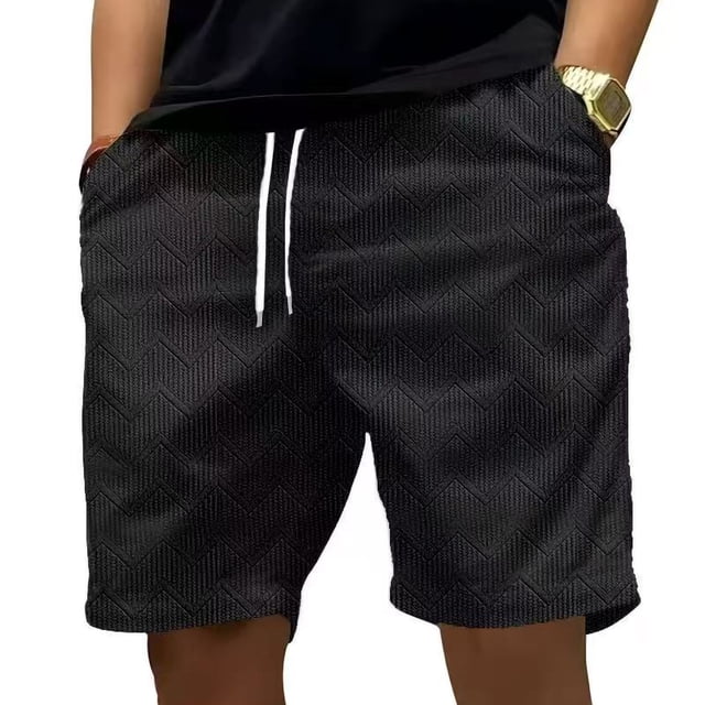 Tauxra Men's Casual Shorts with Pockets for Summer Loose Fit Athletic Drawstring Shorts 5 Inch Inseam Workout Gym Shorts for Men Solid Color Breathable Knee Length Shorts