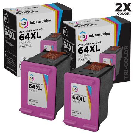 LD Products Remanufactured Cartridge Replacements for HP 64XL N9J91AN High Yield (Tri Color  2-Pack)