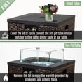 thumbnail image 3 of Olurrisa 22" Propane Gas Fire Pit Table, 50000 BTU Square Steel Fire Pit with Beautiful Wicker Base for Outside Patio Deck Garden Backyard-Black, 3 of 9