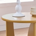thumbnail image 4 of Kings Brand Furniture Theo Modern End Table – Round Wood Accent Table with Sculptural U-Shaped Base for Living Room, Bedroom, or Office (Honey Mustard), 4 of 4