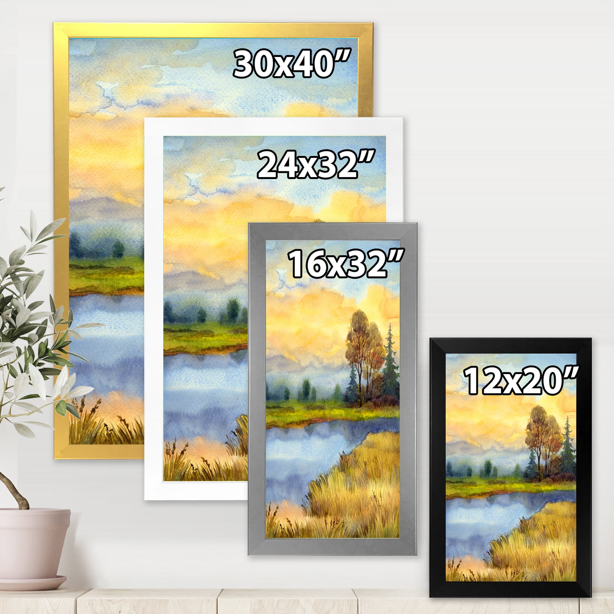 Designart 'The Awakening of Nature Over Meadows' Lake House Framed Art Print
