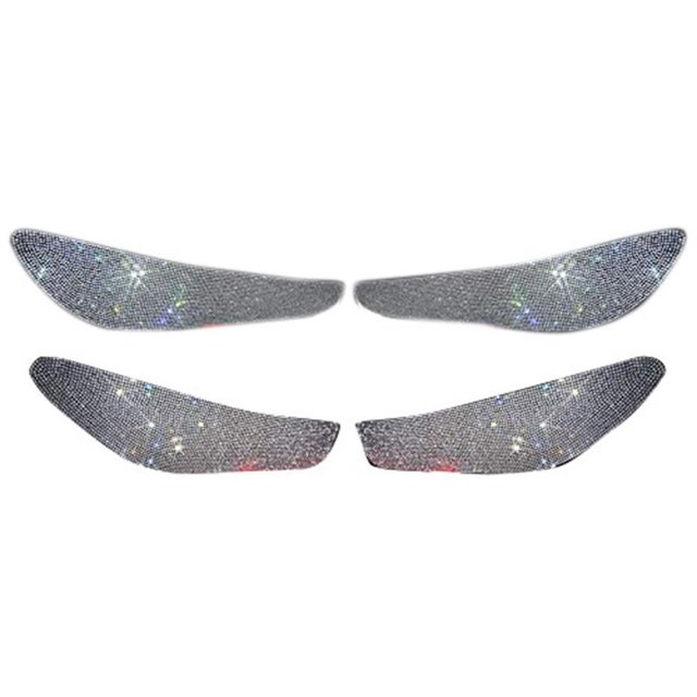 Almohadilla antigolpes para puerta de automóvil, protección de diamante de cristal, pegatinas sucias anticolisión (blancas)