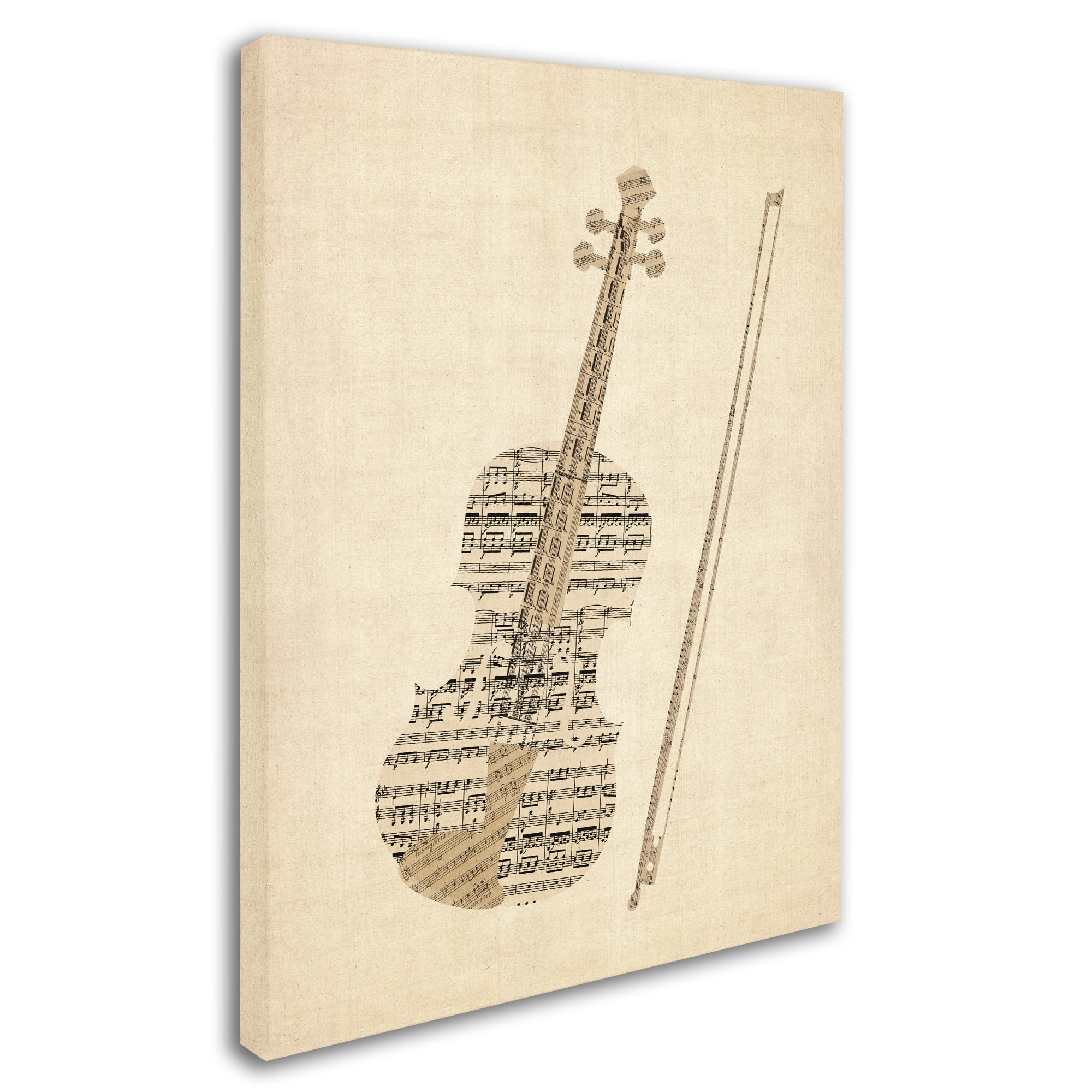 Trademark Fine Art 'Violin Old Sheet Music' Canvas Art by Michael Tompsett