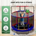 thumbnail image 7 of Trampoline for Kids, 60" Toddler Mini Trampoline with Enclosure Net, Basketball Hoop, 7 of 7