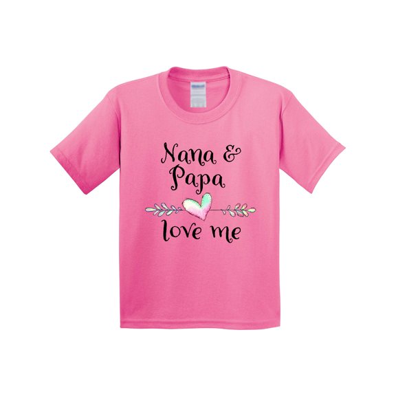 Inktastic Nana and Papa Love Me Heart Grandchild Youth T-Shirt