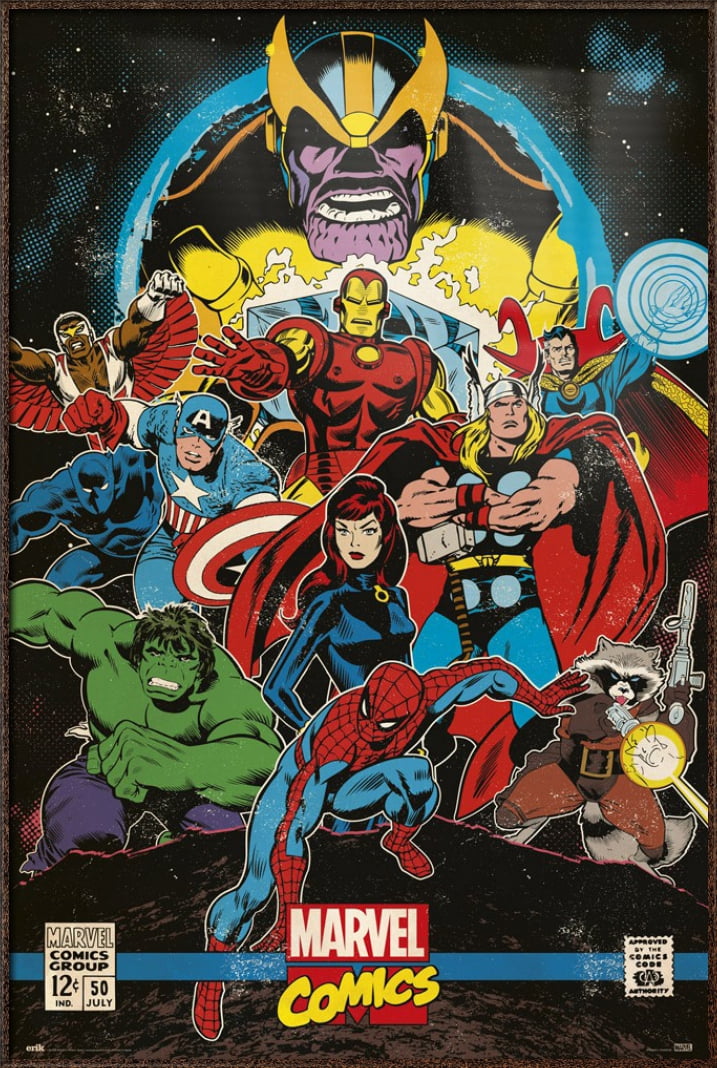 Marvel Comics - Framed Comic Poster (Retro Comic Cover - The Infinity ...