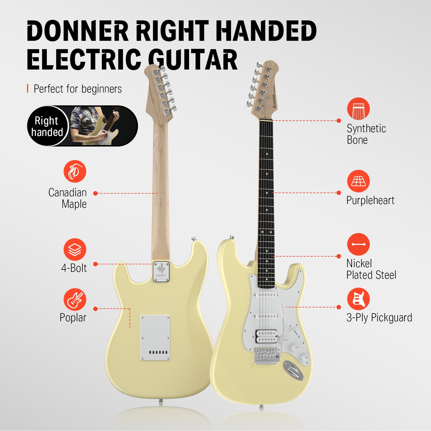 Donner / Stratocaster ギター DST-125 未使用｜ホビー・楽器
