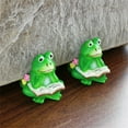 thumbnail image 3 of Animal Figures Plant Stand,3Pcs Fairy Reading Frog Statue,Frogs Flower Pot Feet,Green Frogs Figures Plant Pot Feet Planter Riser,Fairies Micro Landscape Ornaments,Yoga Frog Sculptures, 3 of 8