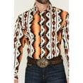 thumbnail image 3 of Wrangler Men's Checotah Aztec Orange  Black Western Shirt 112355378, 3 of 4