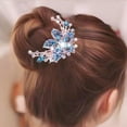 thumbnail image 4 of Hair Comb Long Lasting High-end Shiny Rhinestone Five Teeth Hair Barrette Hair Styling Accessories, 4 of 8