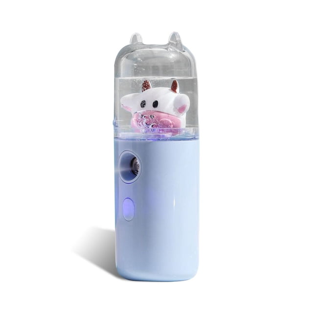 Naiovety Rociador de niebla fría facial humectante humidificador de 30 ml nebulizador de apagado automático vaporizador facial herramienta de Humidificadores Tipo 1 Azul