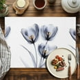 thumbnail image 4 of Modern Abstract Tulip Flower Placemats Set of 12, Slate Gray Table Mats Washable Heat-Resistant Non-Slip Place Mats for Kitchen Dinner Table Indoor Outdoor Decor,13x19 Inch, 4 of 9