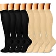 thumbnail image 2 of CHARMKING Compression Socks for Women & Men (8 Pairs) 15-20 mmHg Graduated Copper Support Socks are Best for Pregnant, Nurses - Boost Performance, Circulation, Knee High & Wide Calf (S/M, Multi 05), 2 of 4