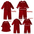 thumbnail image 3 of Pijama con botones de terciopelo rojo a juego para la familia de Navidad, camisón para niños y niñas, ropa de dormir con volantes para niños, pijamas de Navidad, 3 of 4