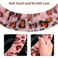 thumbnail image 4 of AP Fuzzy Steering Wheel Cover, Universal Fit Fur Car Wheel Cover & Handbrake Cover & Gear Shift Cover Set for Women Girls, Leopard Winter Warm Fluffy Vehicle Wheel Protector for Auto, SUV (Pink), 4 of 14