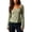 A-Light Green22, variant on Womens Tees Square Neck Lettuce Hem Flare Long Sleeve Slub Slim Tops Trendy Casual Fitted Shirts