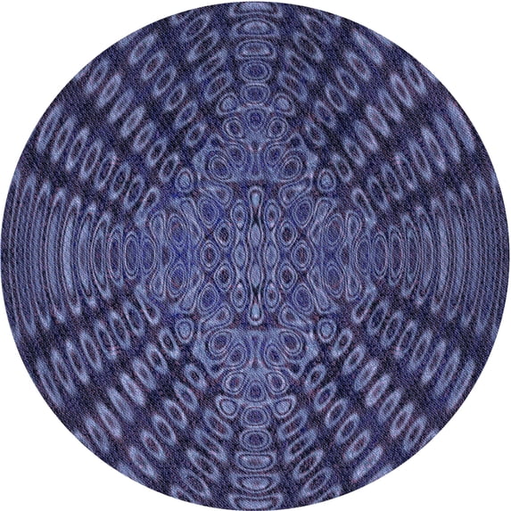 Ahgly Company Indoor Round Patterned Slate Blue Area Rugs, 8' Round