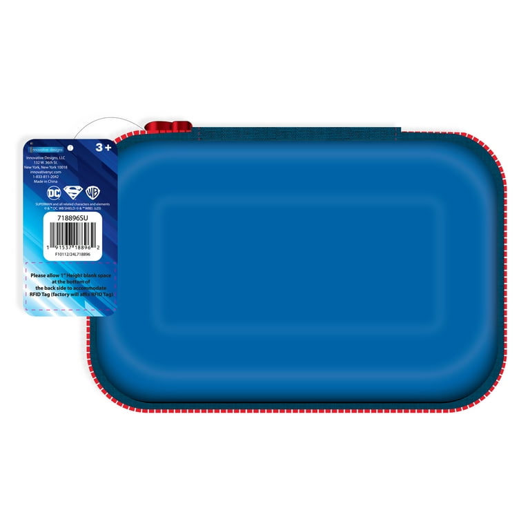 Superman Blue Zipper Pencil Hard Case, 8.75" x 5.25", Elementary School