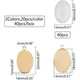 thumbnail image 6 of 40 Sets 2 Colors 13x18mm Oval Tray Pendants Making Stainless Steel Pendants and Clear Glass Cabochon for Necklaces Jewelry Making Golden Stainless Steel Color DIY, 6 of 9
