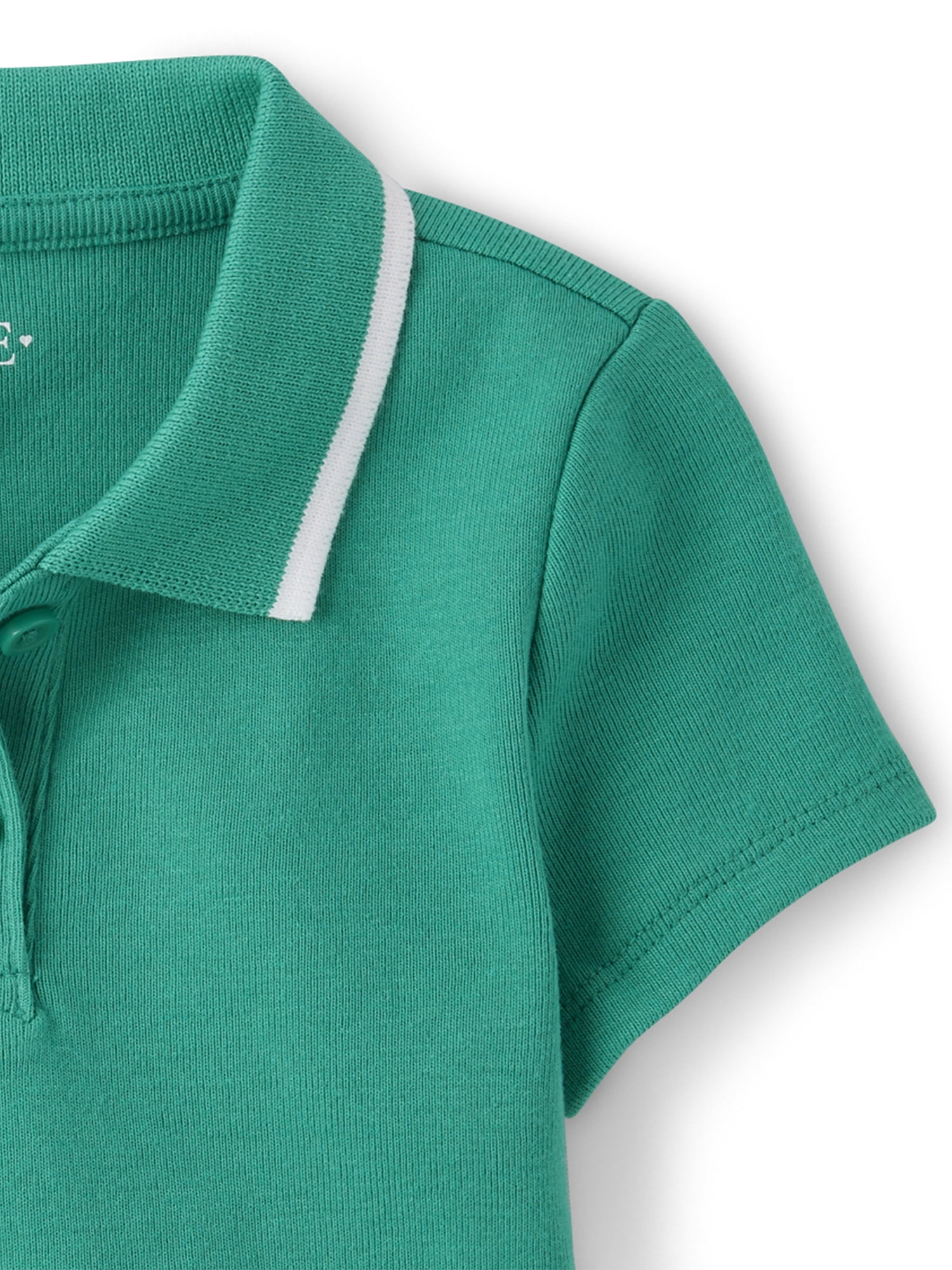 The Children's Place Girls Short Sleeve Contrast Ribbed Polo, Sizes XS-XXL