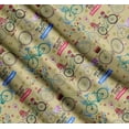 thumbnail image 3 of Soimoi Cotton Voile Fabric Text,Floral & Bicycle Transport Print Fabric by The Yard 56 Inch Wide, 3 of 7