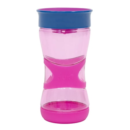 NUK Kids Magic 360 Rim Ultra Grip Cup, Hard Spout, 13 ounce, Pink