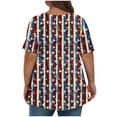 thumbnail image 5 of T-Shirt à Manches Courtes Imprimé pour la Fête de l'Indépendance pour Femmes, Col Rond, Polyester, Coupe Ample, Léger, Respirant, pour Usage Quotidien, 5 of 5
