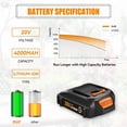 thumbnail image 2 of 2Pack 20V 4.0Ah Battery 20V Max WA3520 Lithium Battery WG151s WG155s WG251s WG255s WG540s WG545s Tool Batteries, 2 of 6